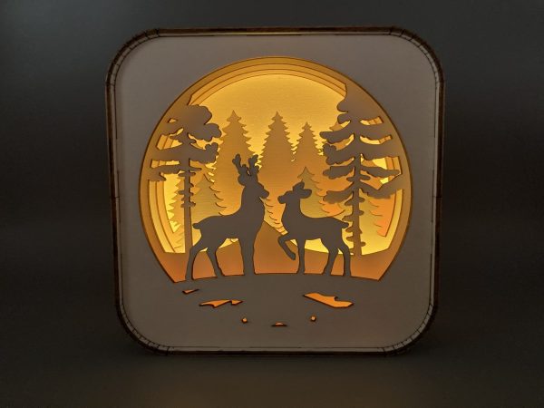 Weihnachtslicht / Nachtlicht mit Rehmotiv